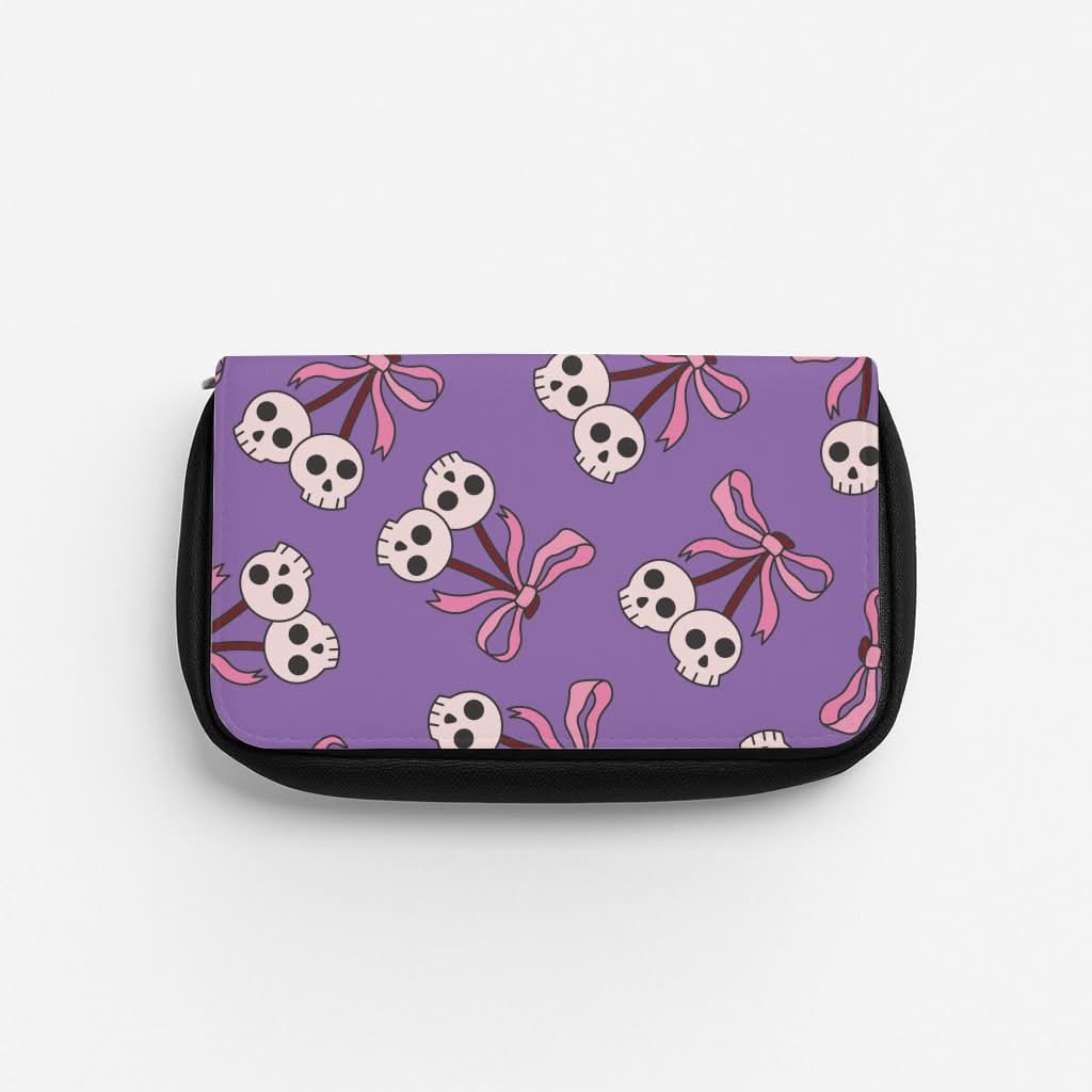 Cherry Skulls Pattern Pencil Case