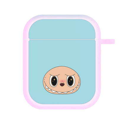 Cute Blue Monster Face AirPods Case