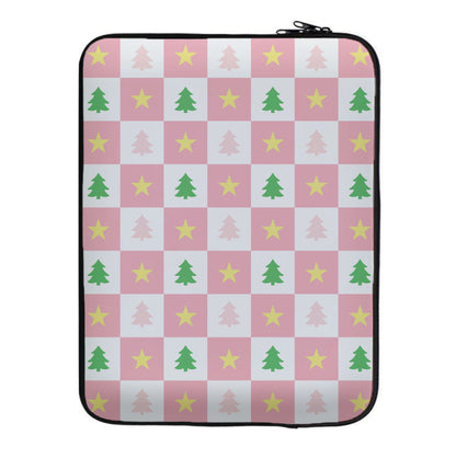 Pink And Green Tree Pattern Laptop Sleeve