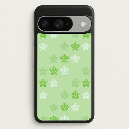 Green Slowflakes Christmas Pattern Google Pixel 10 / 10 Pro Case