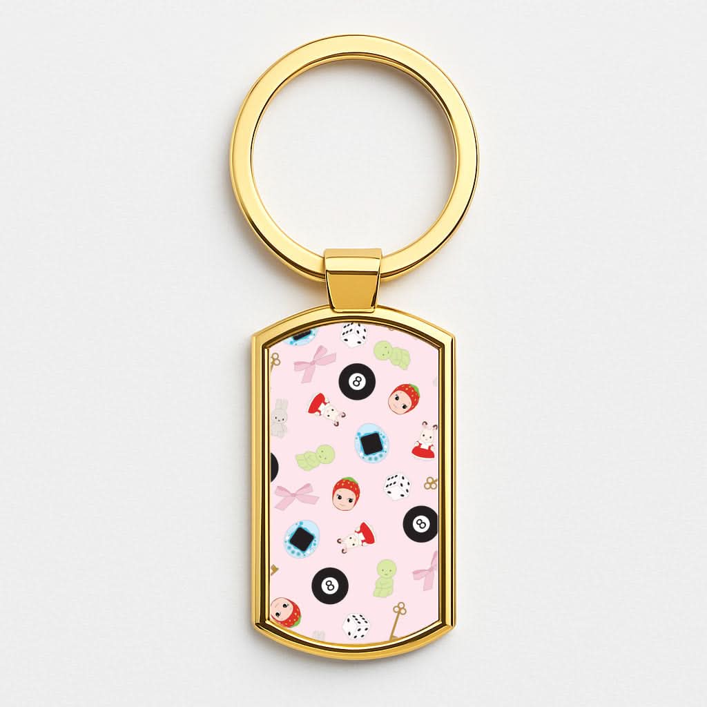 Trinkets Pattern Gold Keyring