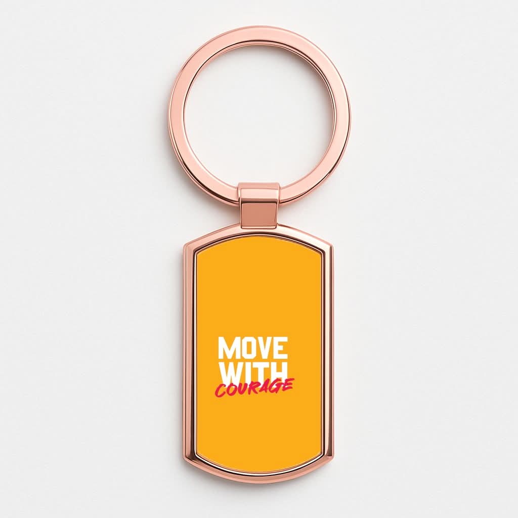Move With Courage Rose Gold Keyring