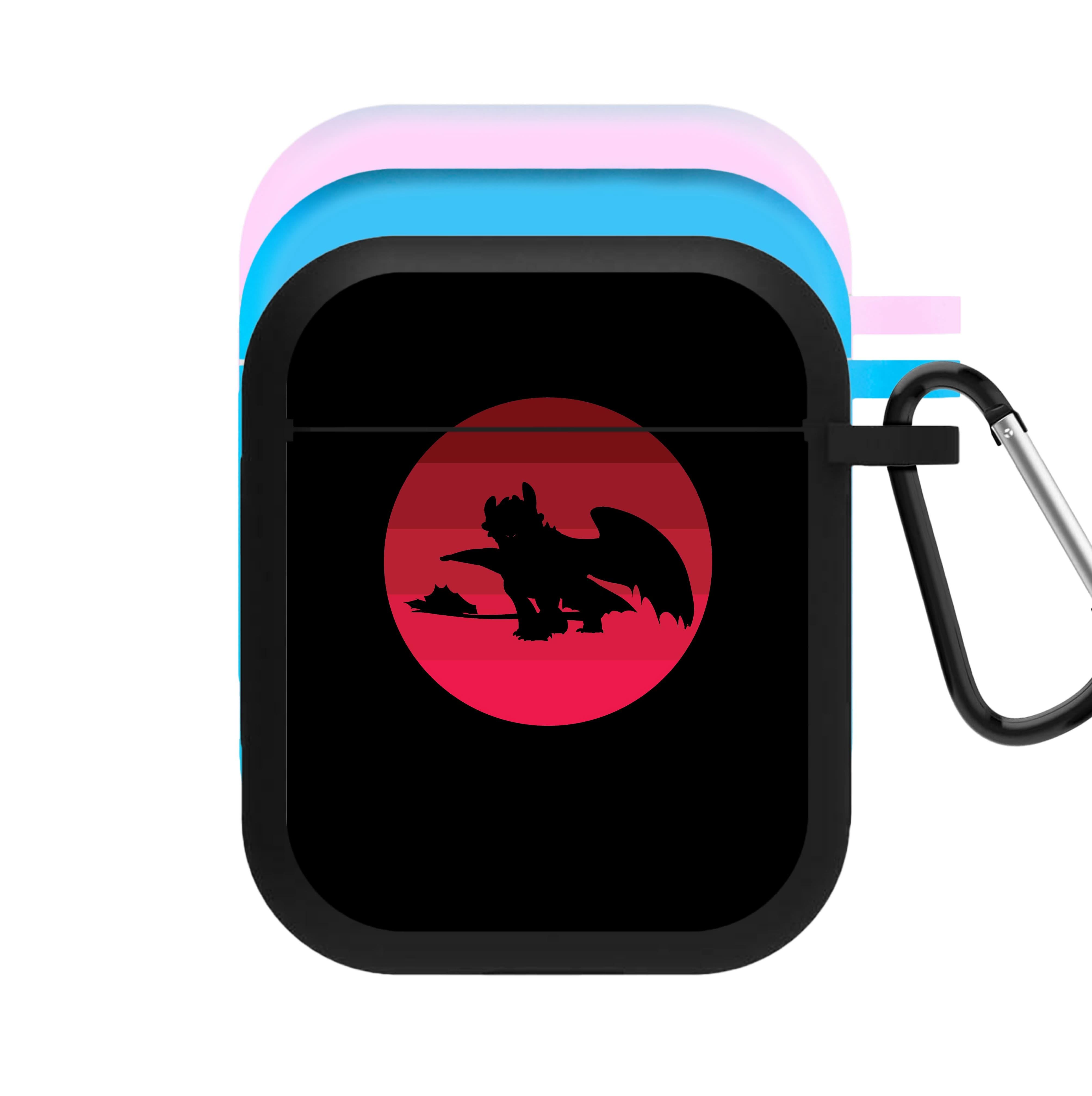Red Sunset Dragon AirPods Case