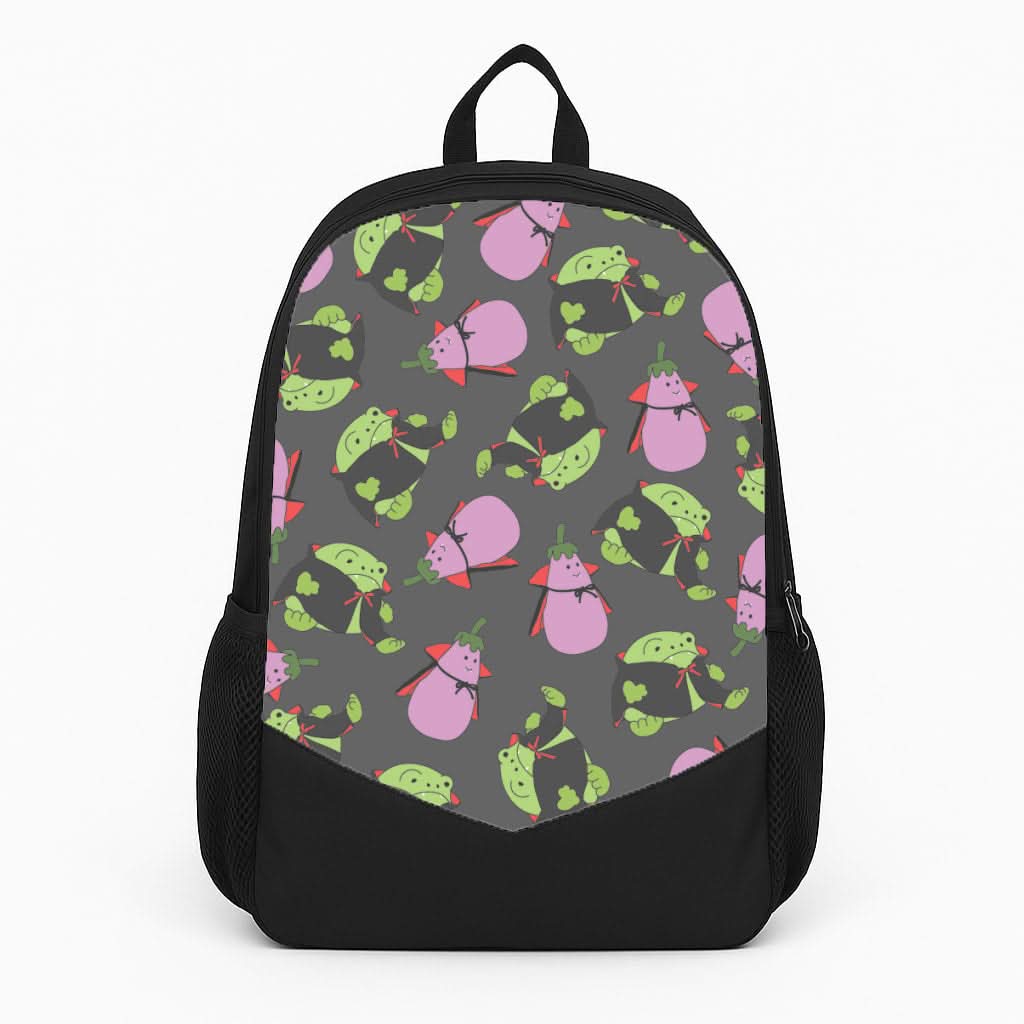Vampire Frogs And Vegetables Pattern - Halloween Backpack