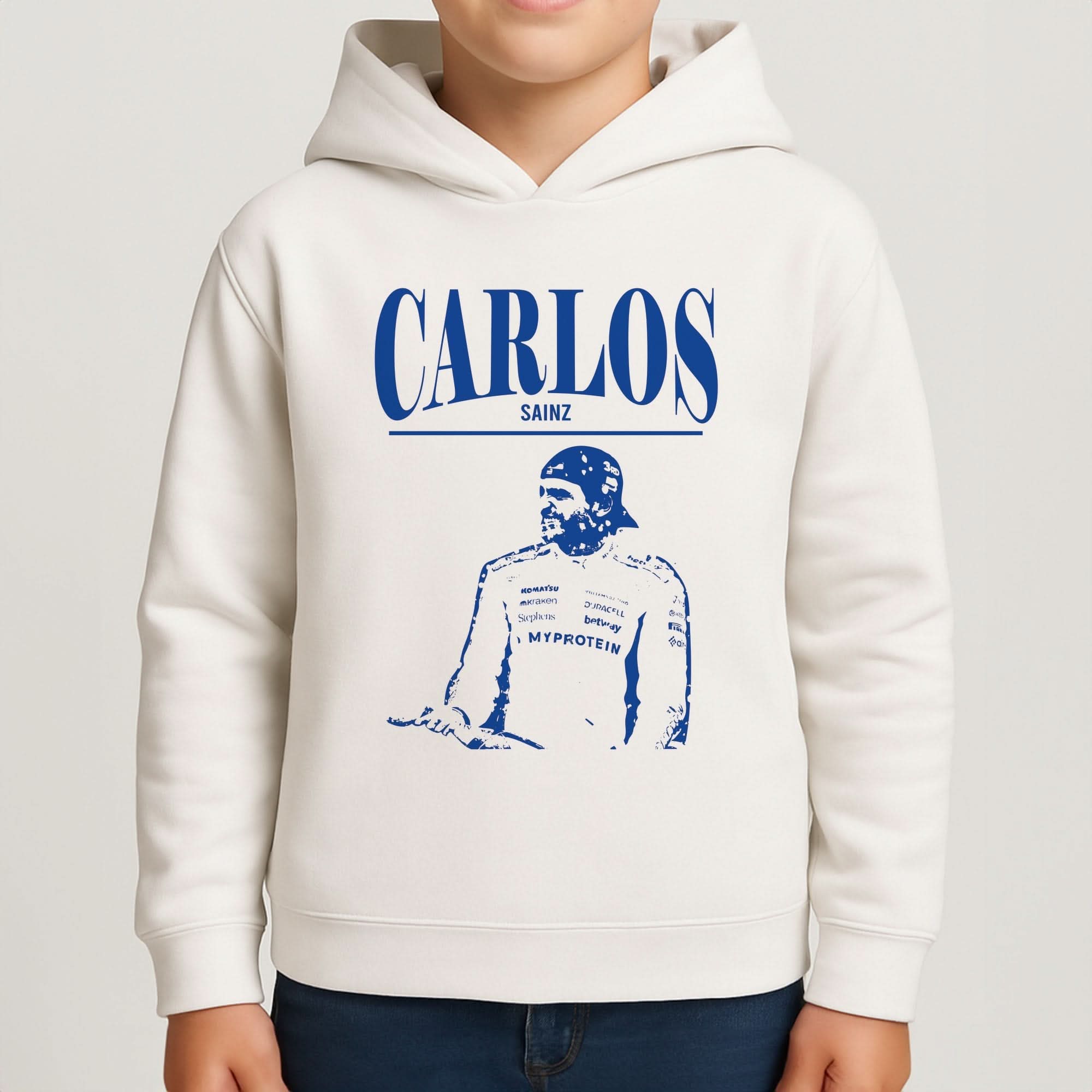 Carlos White And Blue Boys Hoodie