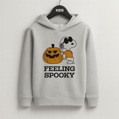 Feeling Spooky Cartoon Beagle Grey Kids Hoodie