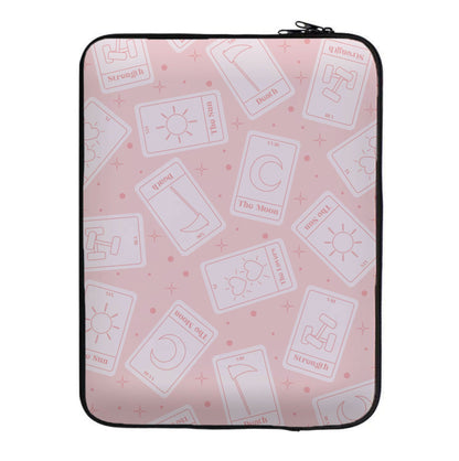 Pastel Pink Tarot Cards Pattern Laptop Sleeve