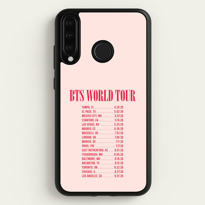 K-Pop Band World Tour List 2026 Huawei P30 Lite Case