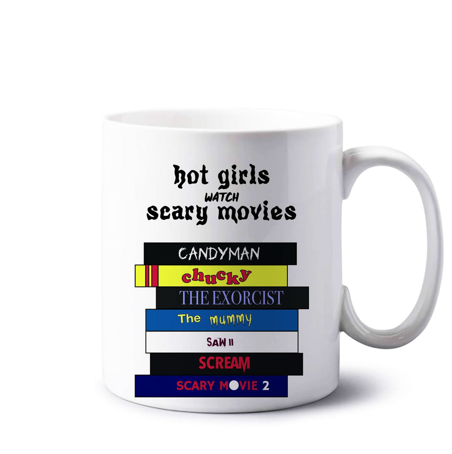 Hot Girls Watch Scary Movies Mug