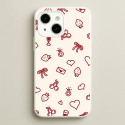 Valentines Doodles iPhone 15 Case