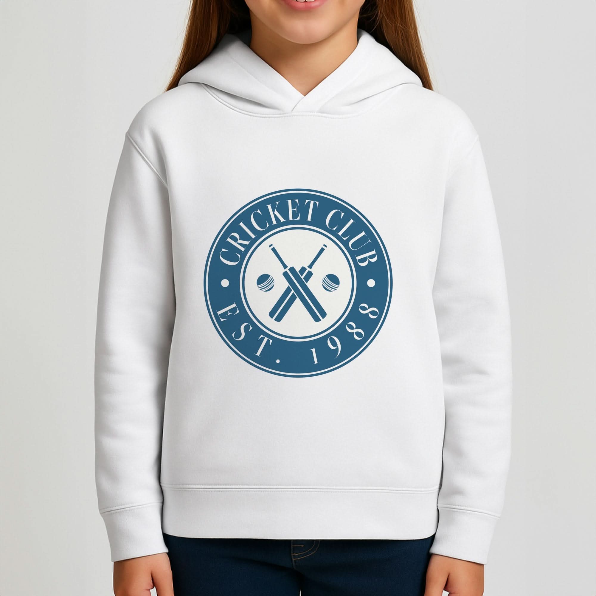 Cricket Badge Girls Hoodie