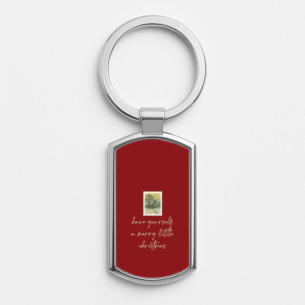 A Merry Little Christmas Stamp Luxury Keyring