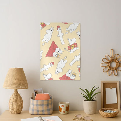 Christmas Mooms Pattern Art Print