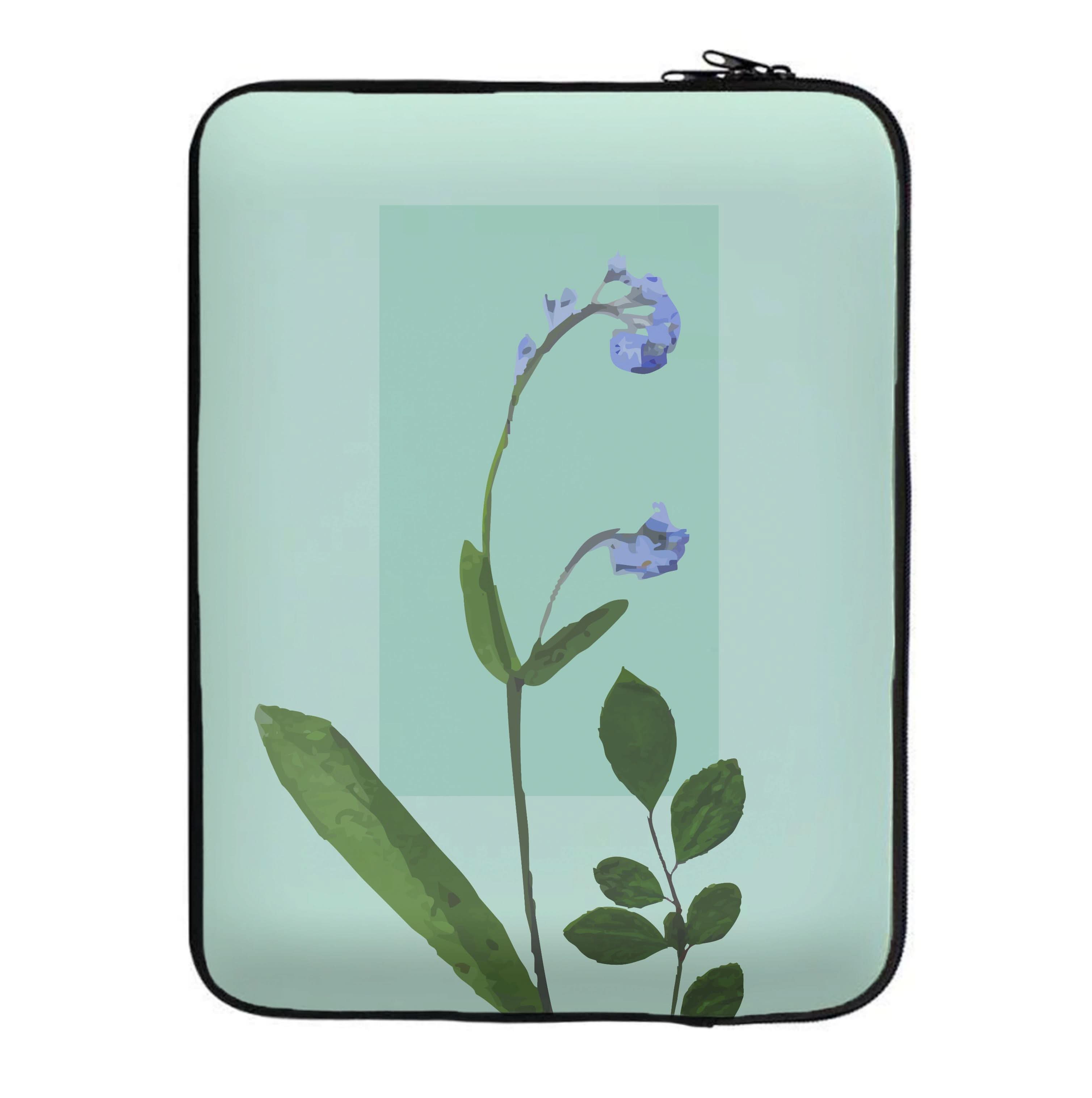 Abstract Blue Pressed Flower Laptop Sleeve