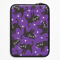 Cartoon Black Cats And Stars Pattern Universal Laptop Sleeve