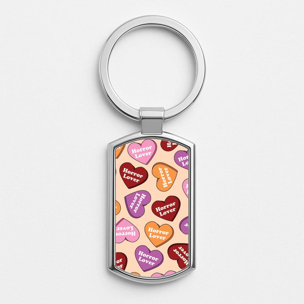 Horror Lover Hearts Pattern Luxury Keyring