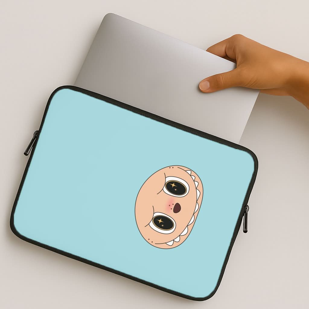 Cute Blue Monster Face MacBook Cover