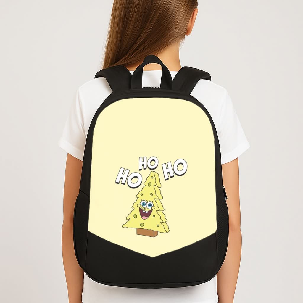 Christmas Tree Cartoon Sponge School Bag