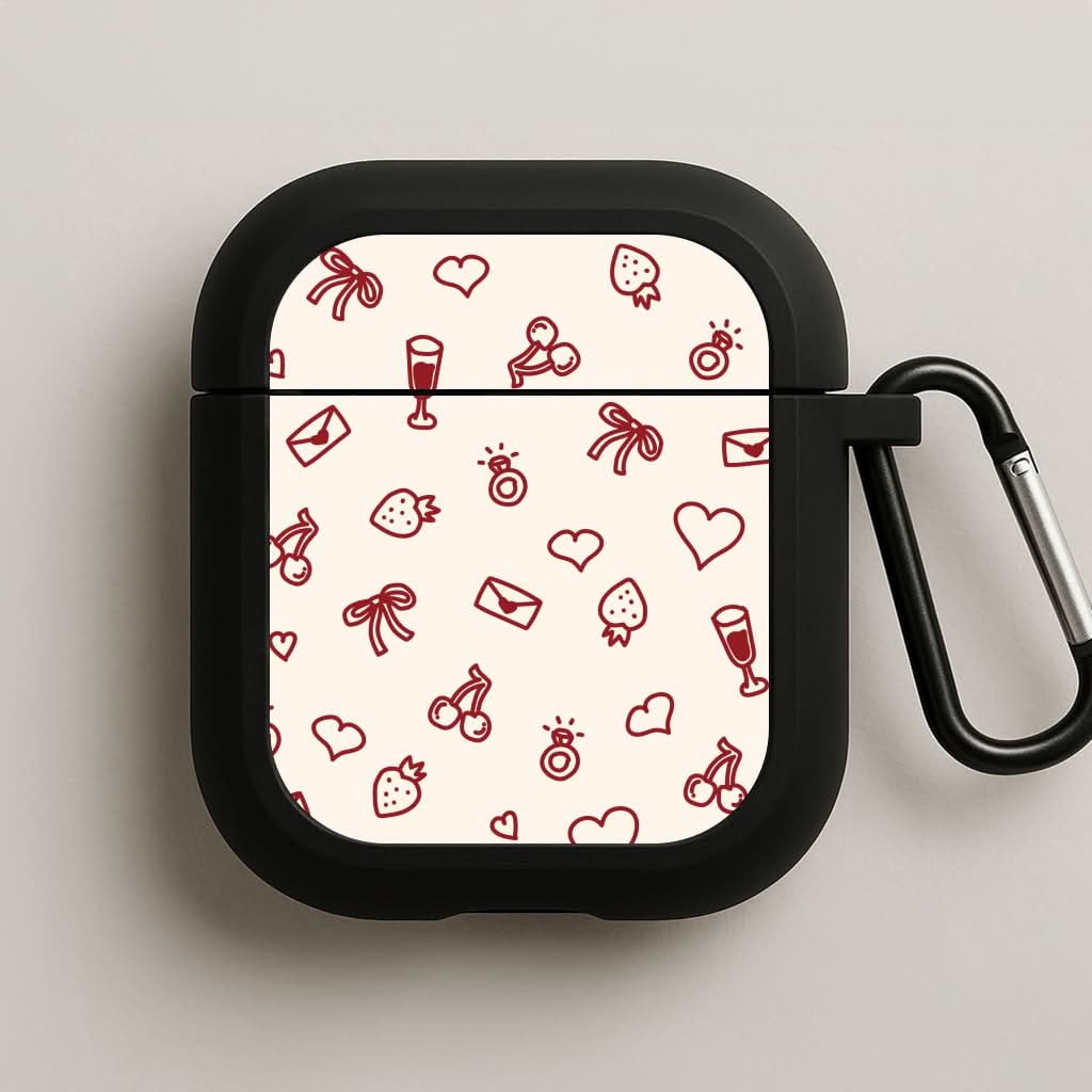 Valentines Doodles AirPods Case