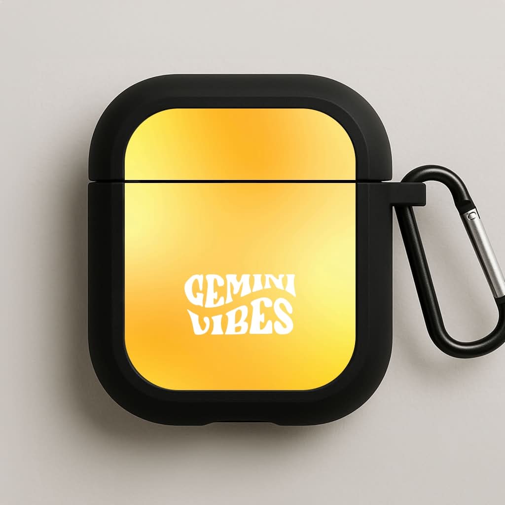 Gemini Vibes Gradient Zodiac Black AirPods Case