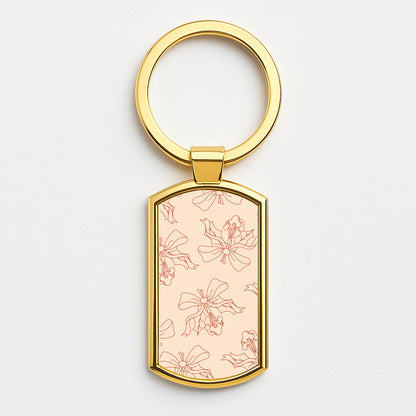 Cartoon Mouse Holly Pattern Gold Keyring