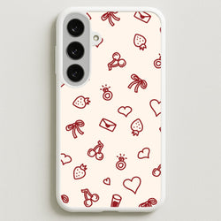 Valentines Doodles Galaxy S25FE Case