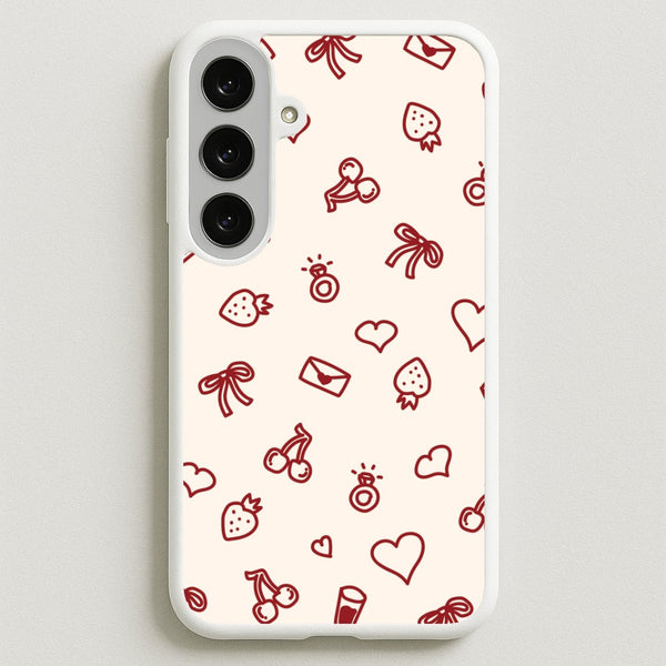 Valentines Doodles Galaxy S25FE Case