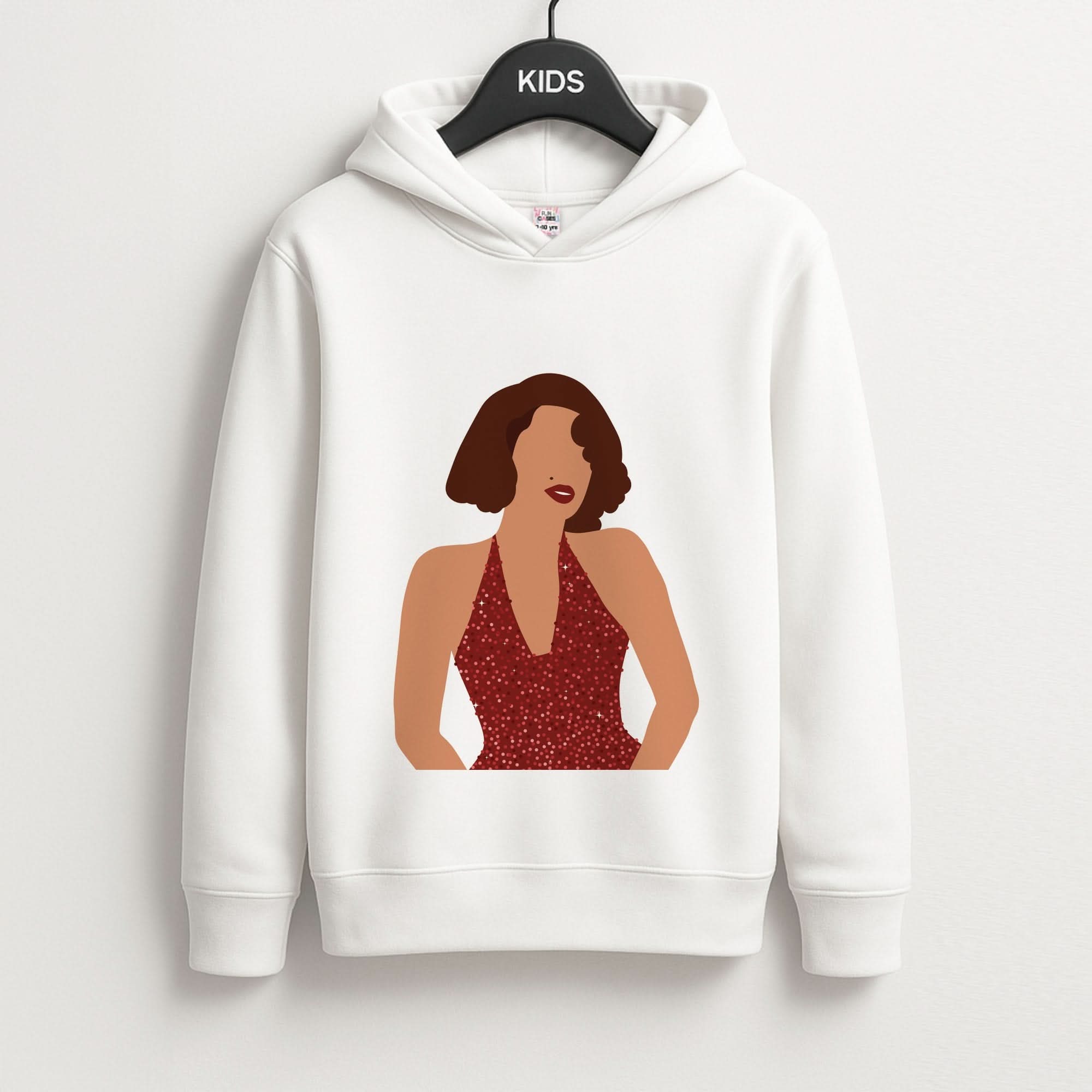 Red Sparkly Dress Kids Hoodie