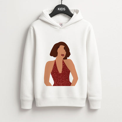 Red Sparkly Dress Kids Hoodie
