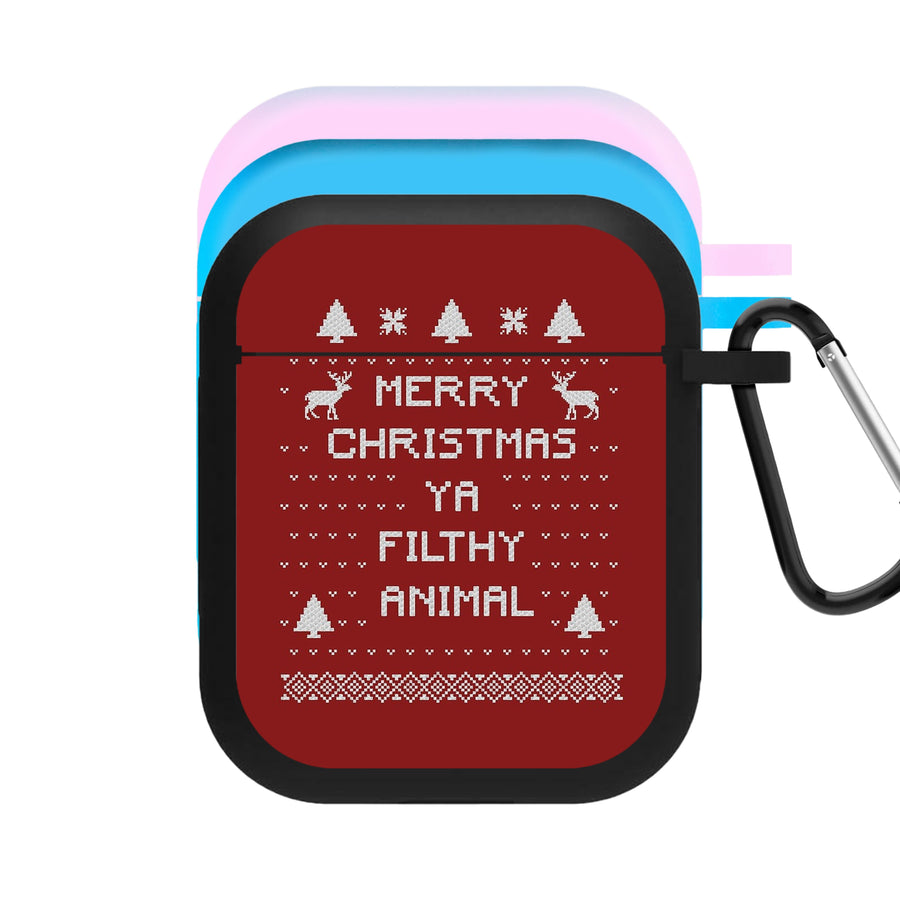 Merry Christmas Ya Filthy Animal AirPods Case