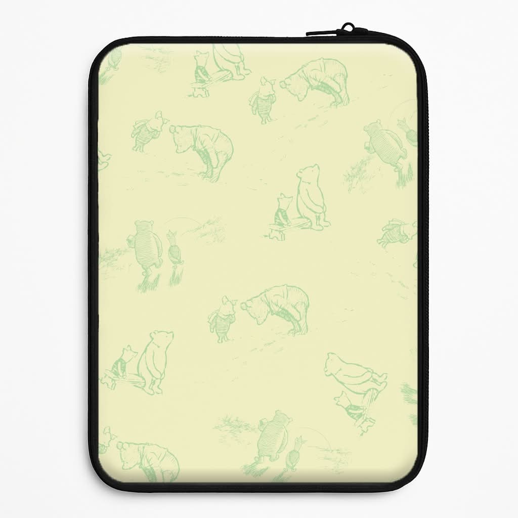 Sketched Winnie Pattern Laptop Sleeve