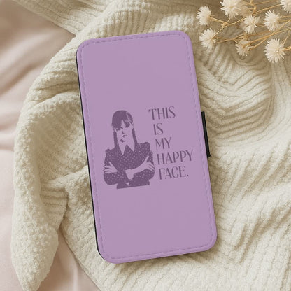 This Is My Happy Face Leather Phone Case