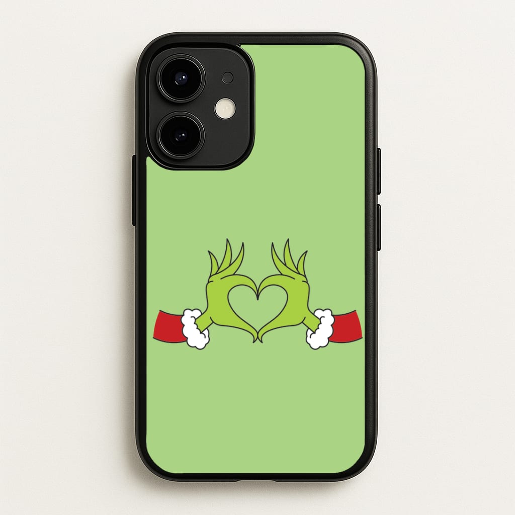 Christmas Green Heart iPhone 12 / 12 Pro Case