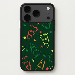 Colourful Christmas Tree Outlines Pattern iPhone 17 Pro Max Case
