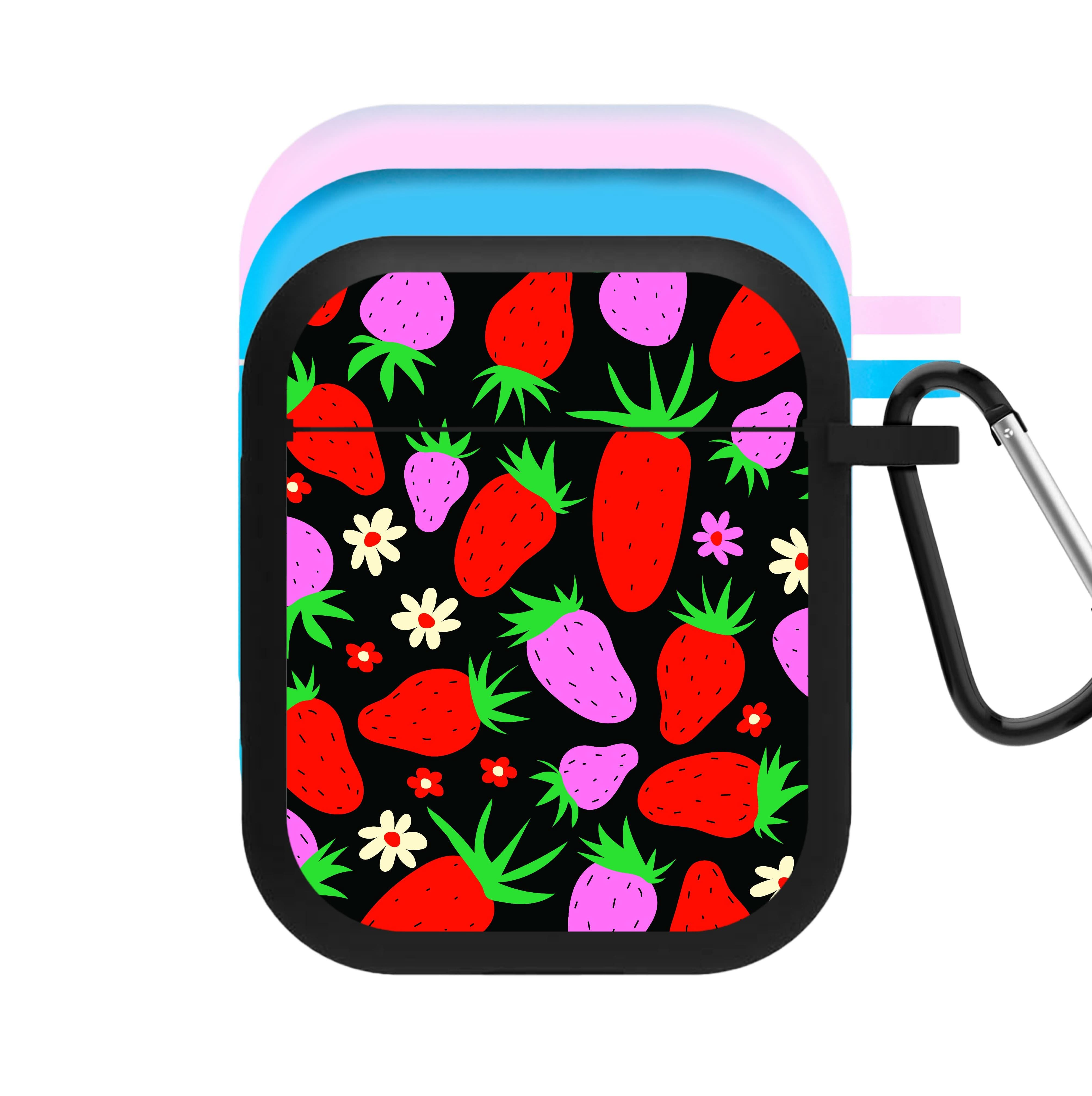 Abstract Strawberries Pattern AirPods Case