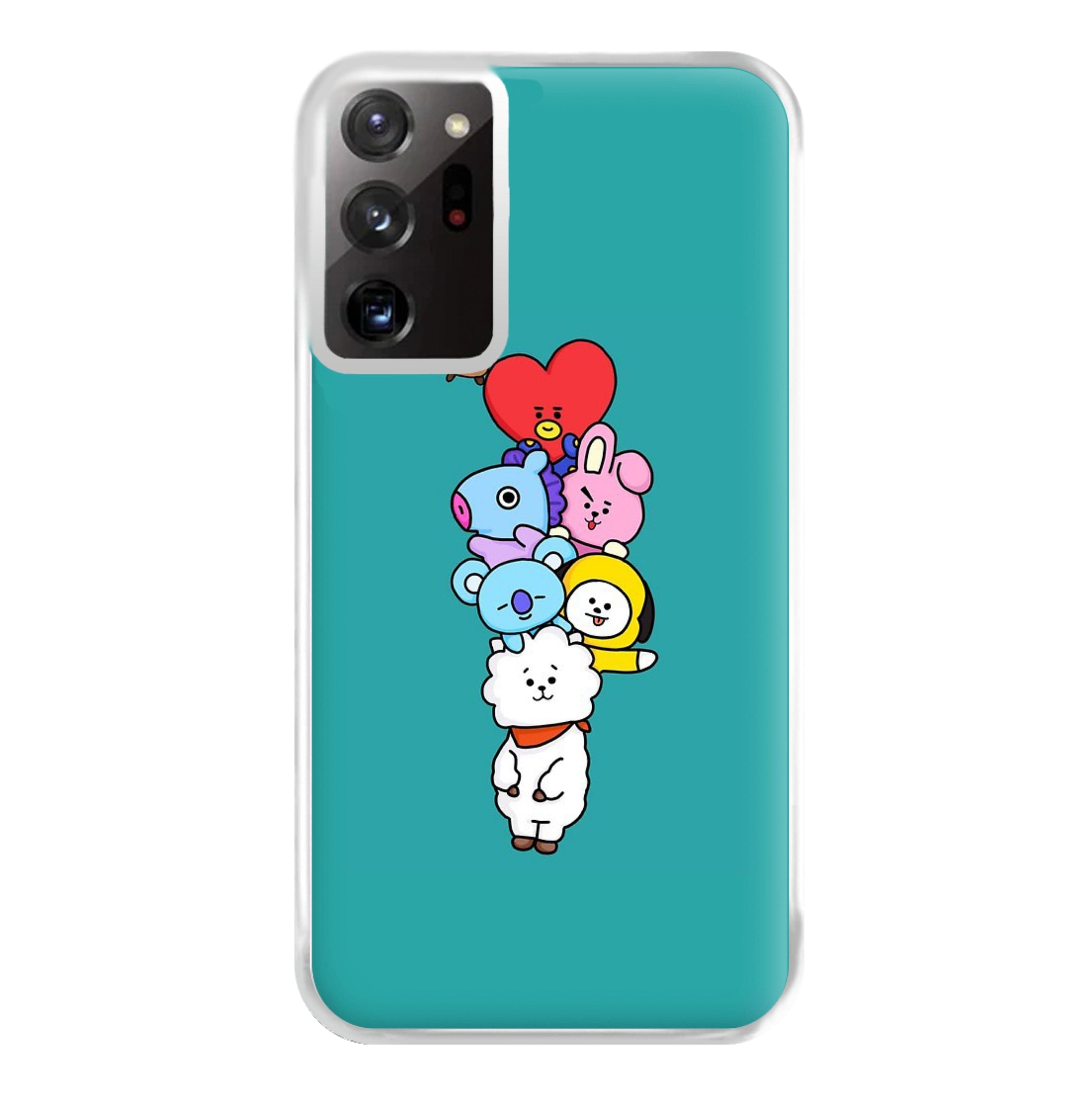 Green BT21 - RJ, Mang, Koya, Chimmy, Cooky, Shooky, Tata - K Pop Phone Case