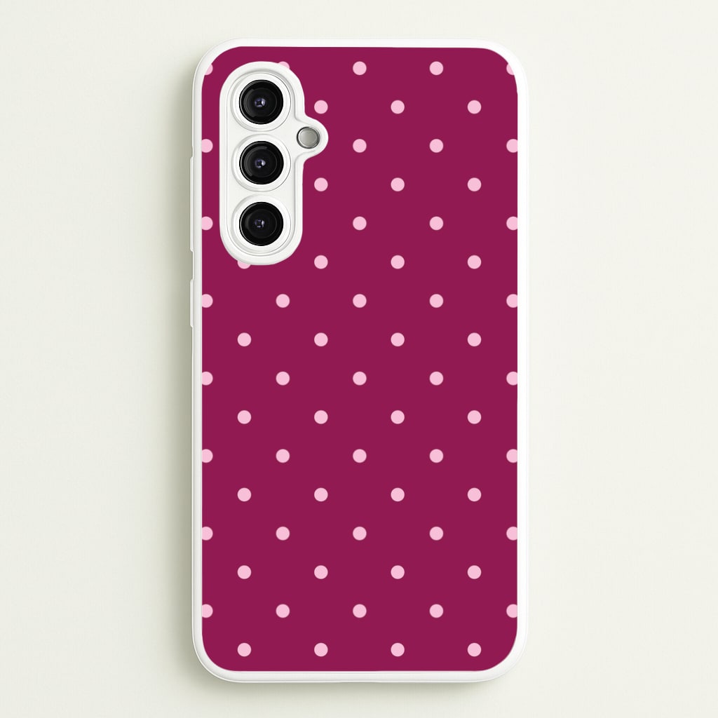 Raspberry Polka Dots Galaxy A14 Case