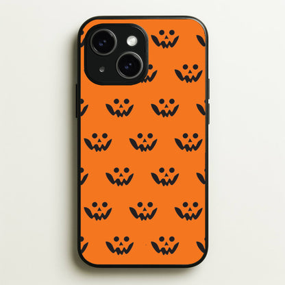 Carved Pumpkin Face Pattern iPhone 14 Case