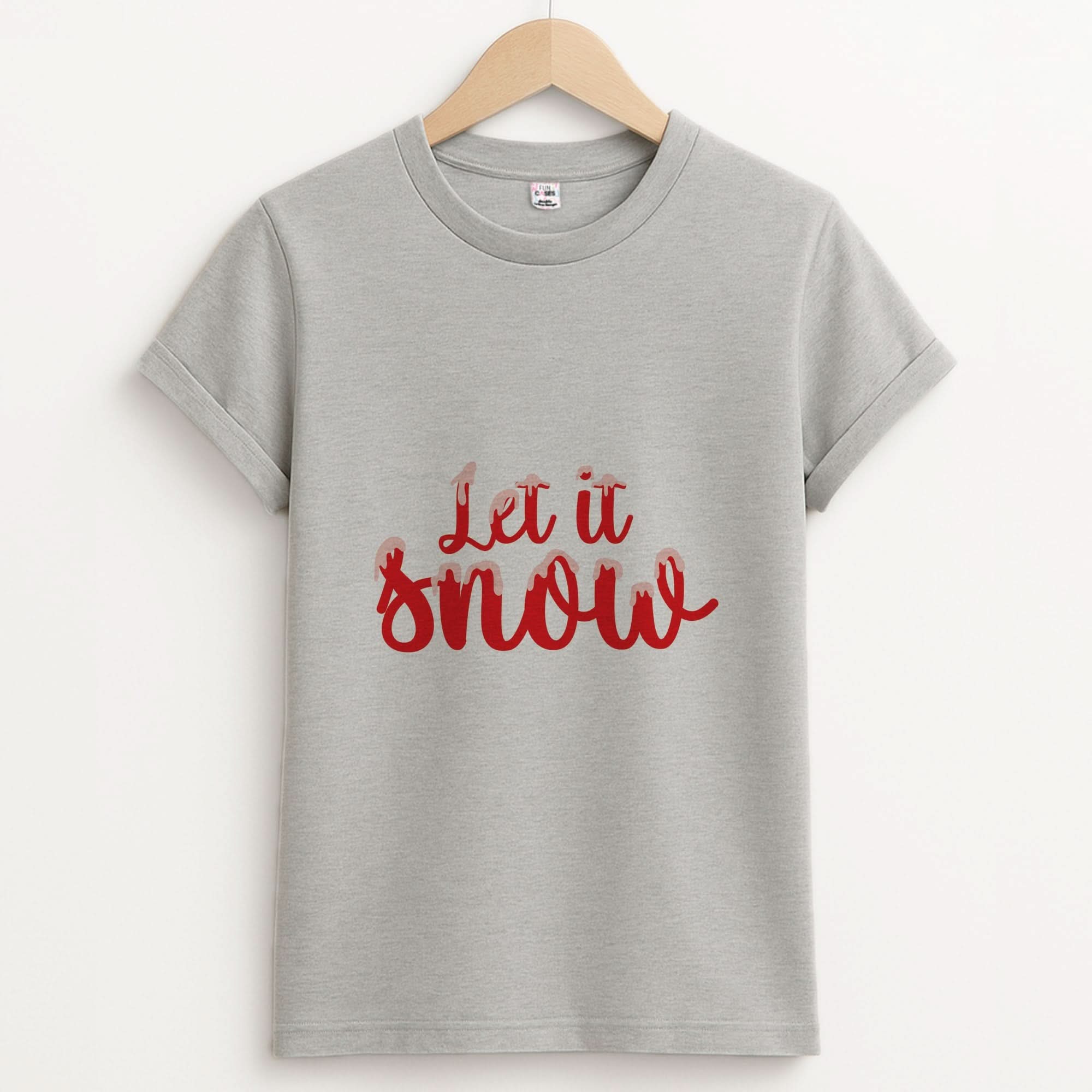 Let It Snow Snowflakes Unisex Grey T-Shirt