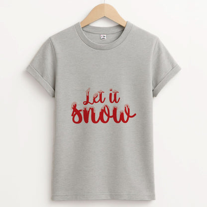 Let It Snow Snowflakes Unisex Grey T-Shirt