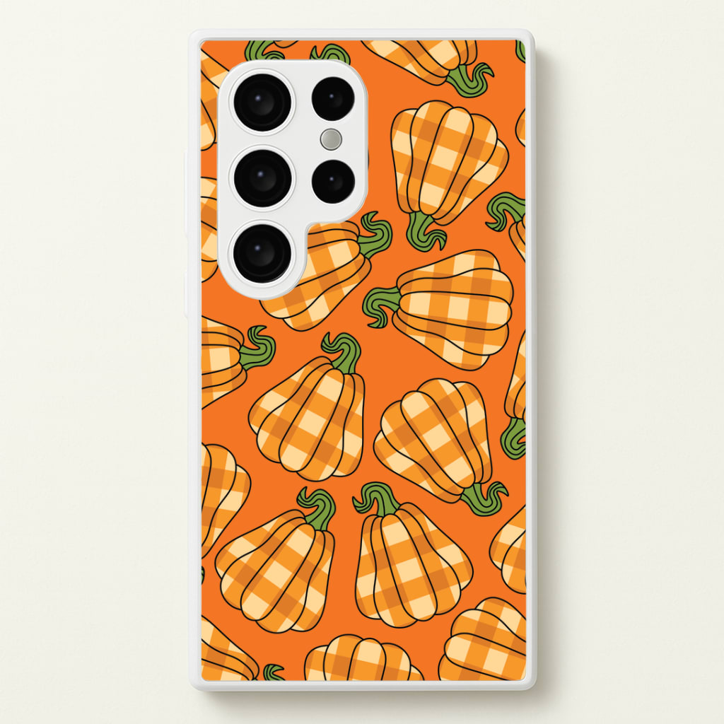 Tartan Pumpkins Pattern Galaxy S24 Ultra Case