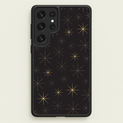 Christmas Gold Stars Pattern Galaxy S23 Ultra Case