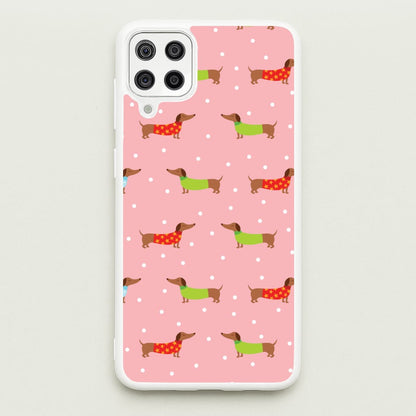 Christmas Jumpers Dachshund Pattern Galaxy A12 Case