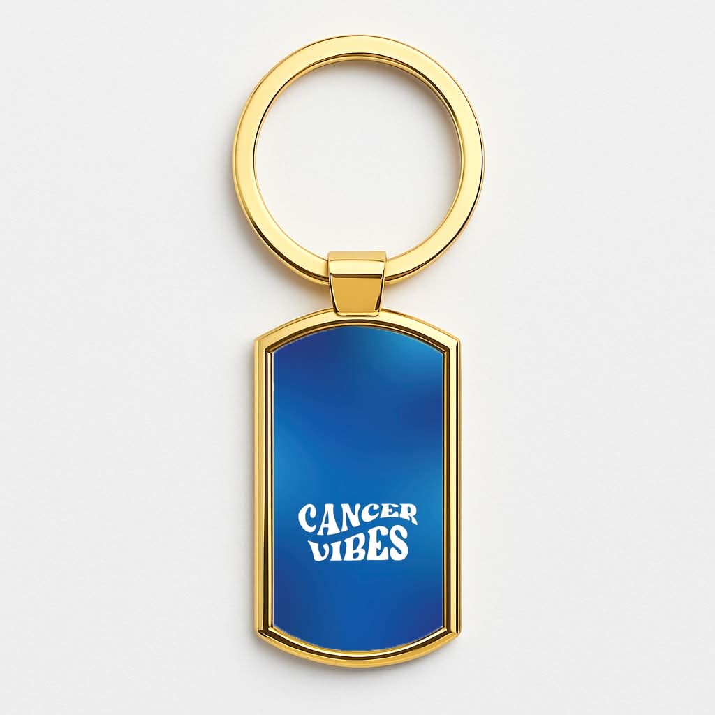 Cancer Vibes Gradient Zodiac Gold Keyring