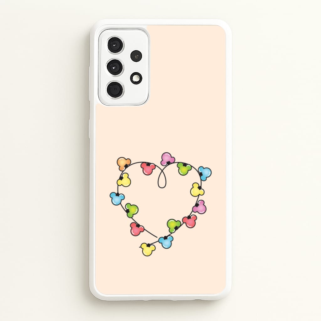 Cartoon Mouse Christmas Fairylights Heart Galaxy A52 / A52s Case