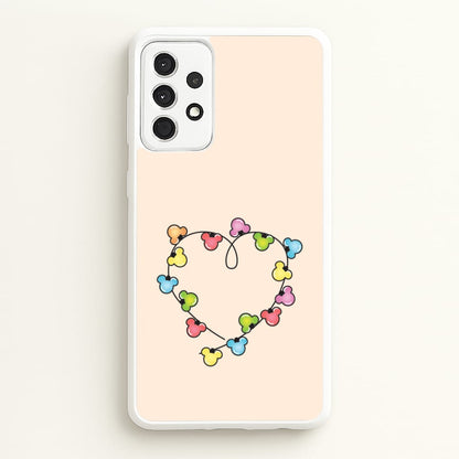 Cartoon Mouse Christmas Fairylights Heart Galaxy A52 / A52s Case