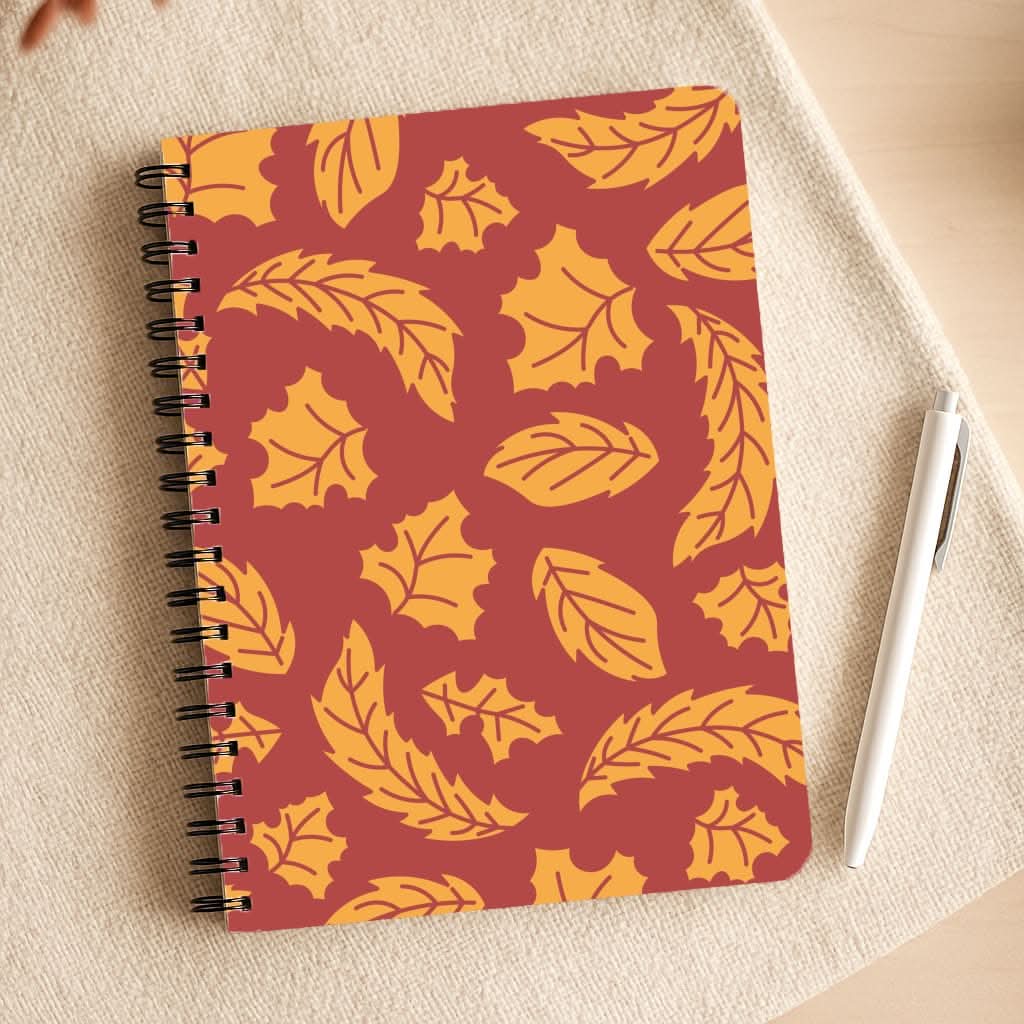 Orange Leaves Pattern Notepad