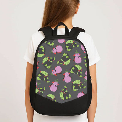 Vampire Frogs And Vegetables Pattern - Halloween School Bag