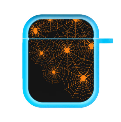 Orange Spider Web  AirPods Case