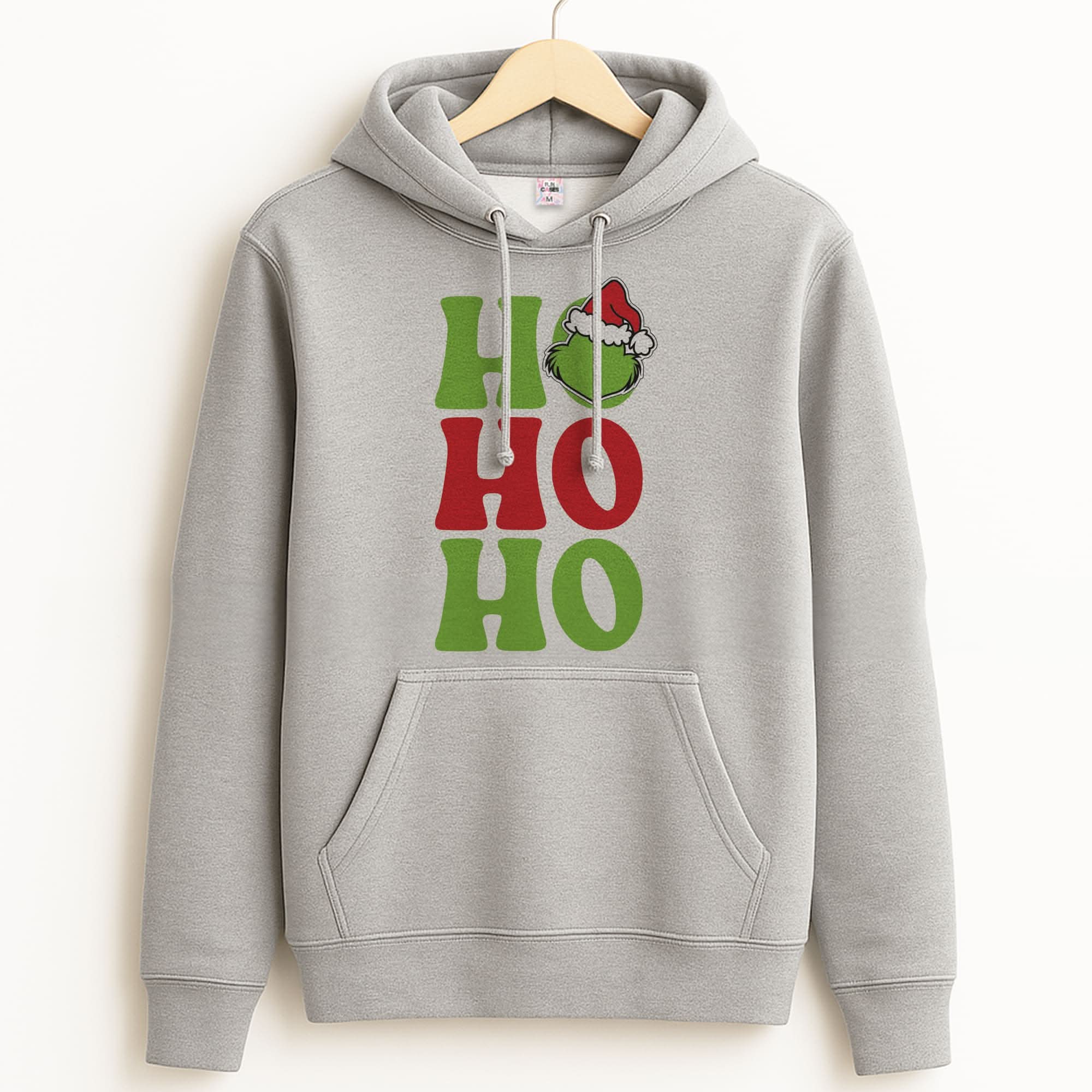 Green Ho Ho Ho Unisex Grey Hoodie
